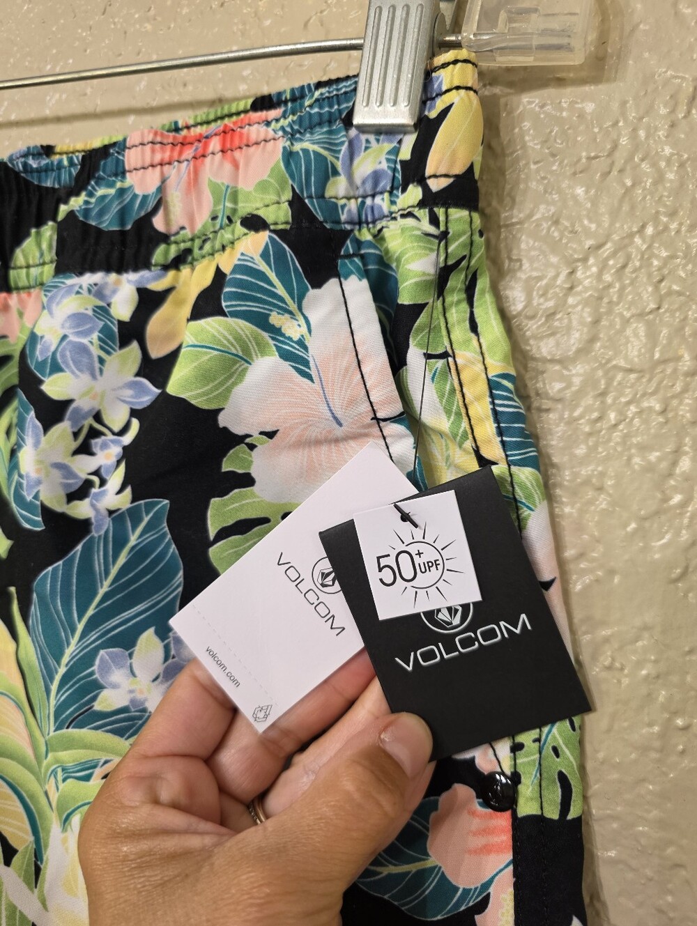 Volcom Women's Tropical Floral Drawstring Board Shorts UPF 50 - Picture 2 of 5